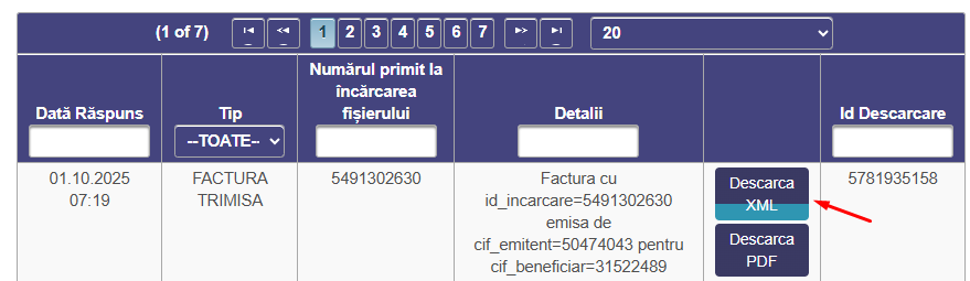 Descărcarea e factura ANAF se face individual și trebuiesc stocate 5 ani pentru prezentare la control.